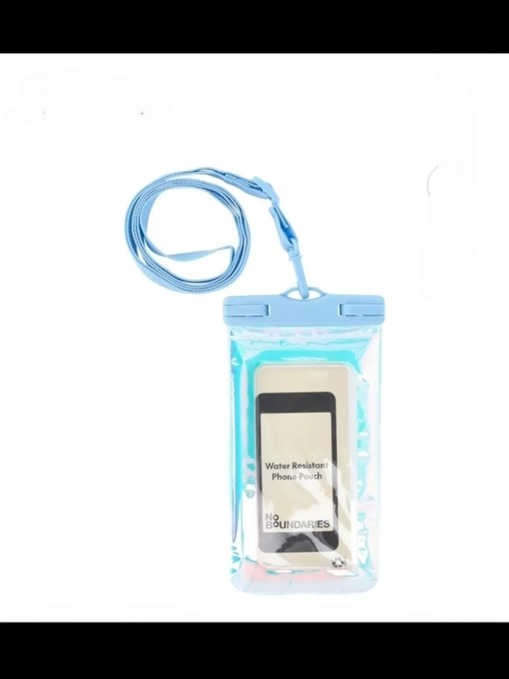 No Boundaries Holographic Waterproof Phone Pouch with Strap NWT